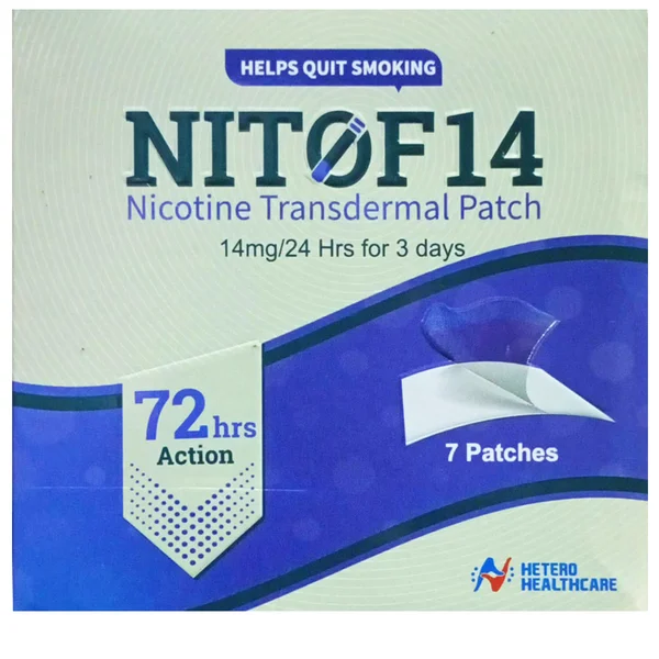 Nitof14 Nicotine 14mg Transdermal Patch, 7 Count, Pack of 1