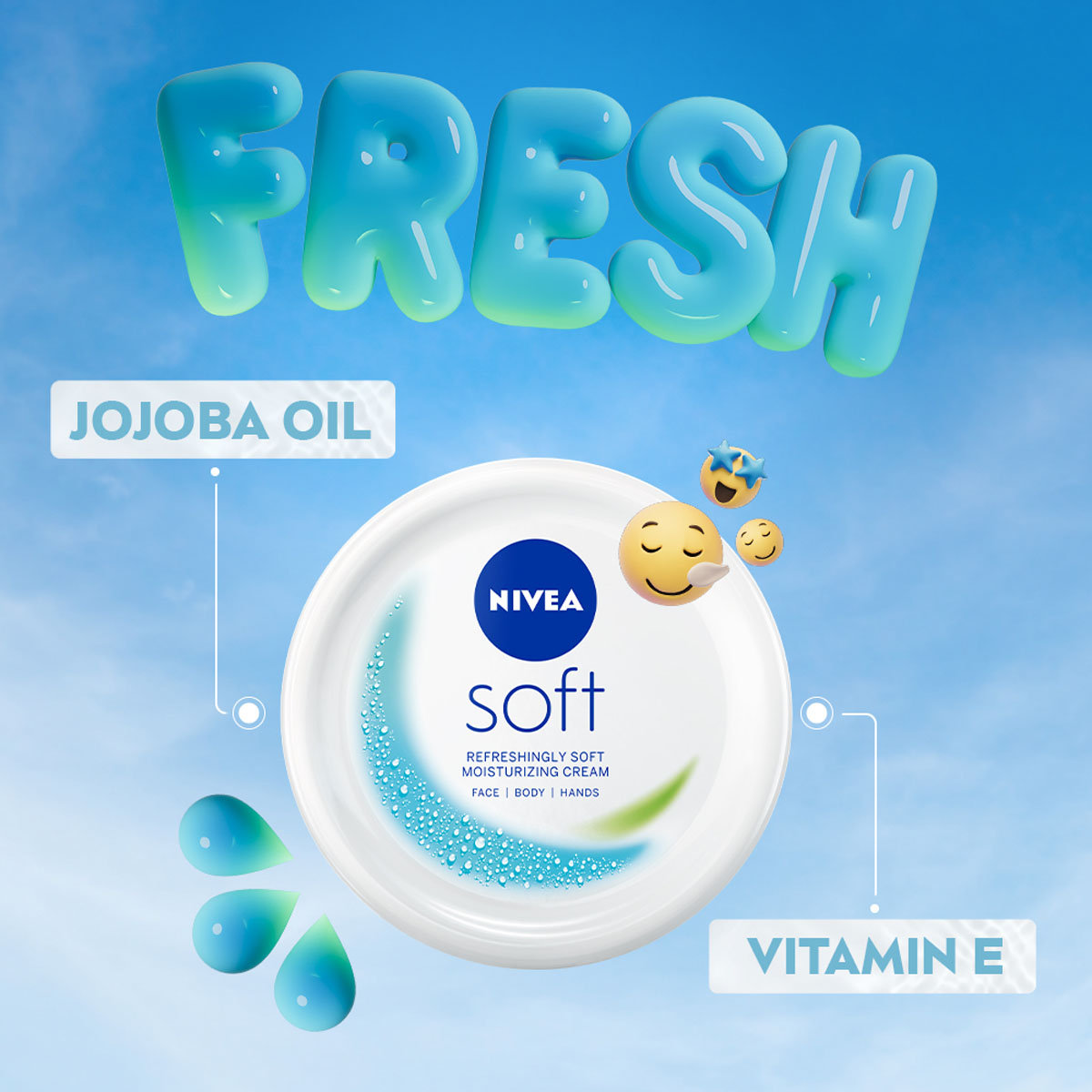 Nivea Soft Light Moisturiser Cream 200 ml | Enriched With Vitamin E & Jojoba Oil | Non Greasy | Moisturises Skin | Makes Skin Soft & Supple | All Purposes Cream | For Face, Body & Hands | For All Skin Type, Pack of 1 Nivea Soft Light Moisturiser Cream 200 ml | Enriched With Vitamin E & Jojoba Oil | Non Greasy | Moisturises Skin | Makes Skin Soft & Supple | All Purposes Cream | For Face, Body & Hands | For All Skin Type, Pack of 1