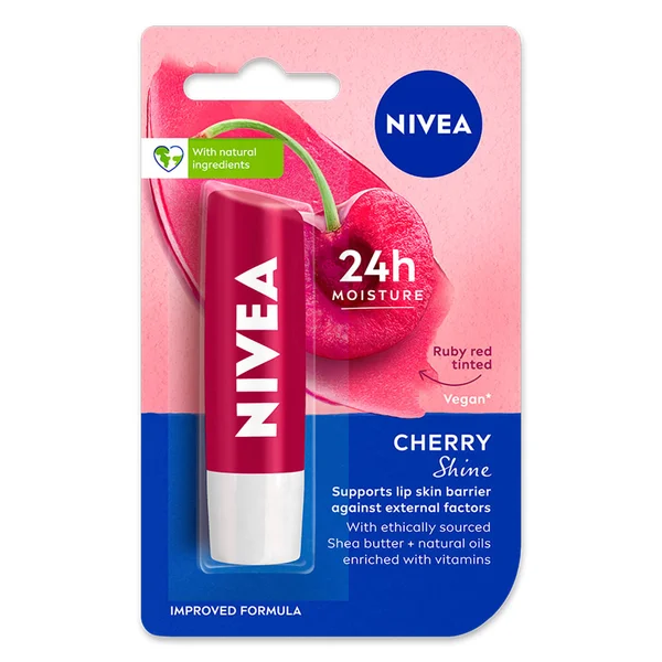 Nivea Cherry Shine Caring Lip Balm, 4.8 gm, Pack of 1