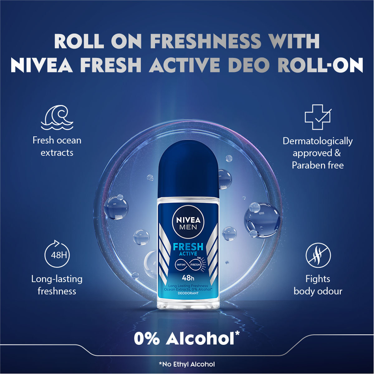 Nivea Men Fresh Active Roll On Deodorant, 50 ml, Pack of 1 Nivea Men Fresh Active Roll On Deodorant, 50 ml, Pack of 1