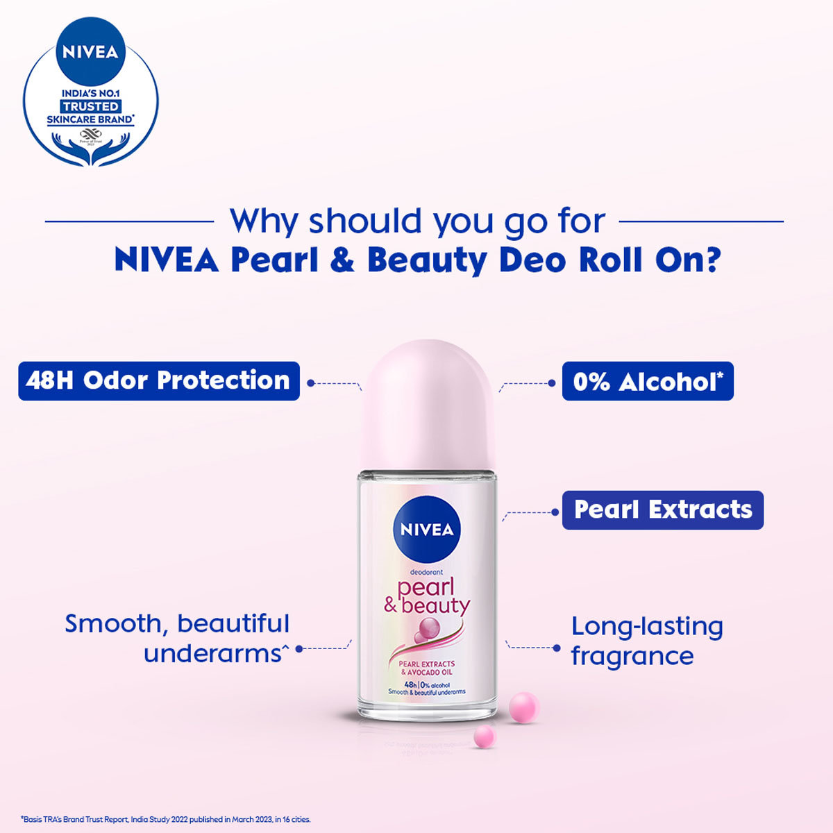 Nivea Pearl & Beauty Roll On Deodorant, 50 ml, Pack of 1 Nivea Pearl & Beauty Roll On Deodorant, 50 ml, Pack of 1