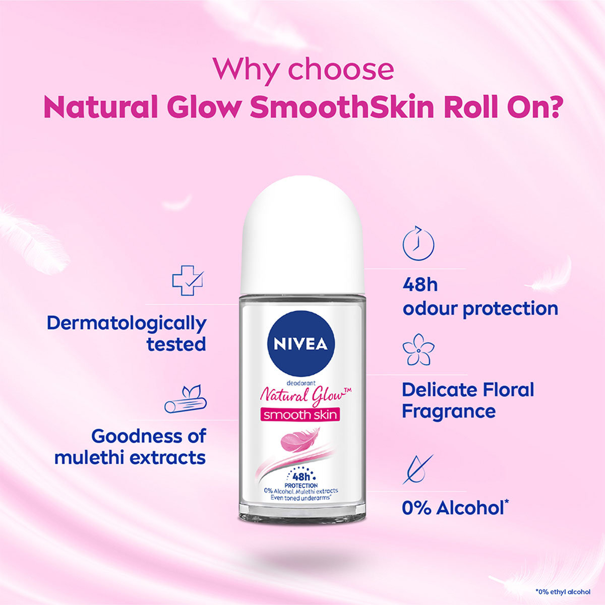 Nivea Natural Glow Roll On Deodorant for Women, 50 ml, Pack of 1 Nivea Natural Glow Roll On Deodorant for Women, 50 ml, Pack of 1