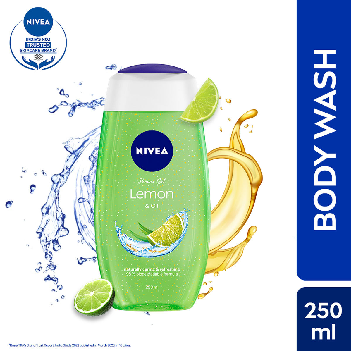 Nivea Lemon & Oil Shower Gel 250 ml | Care Oil Pearls With Lemon Fragrance | Long Lasting Moisturization | Gentle Body Cleanser, Pack of 1 Nivea Lemon & Oil Shower Gel 250 ml | Care Oil Pearls With Lemon Fragrance | Long Lasting Moisturization | Gentle Body Cleanser, Pack of 1