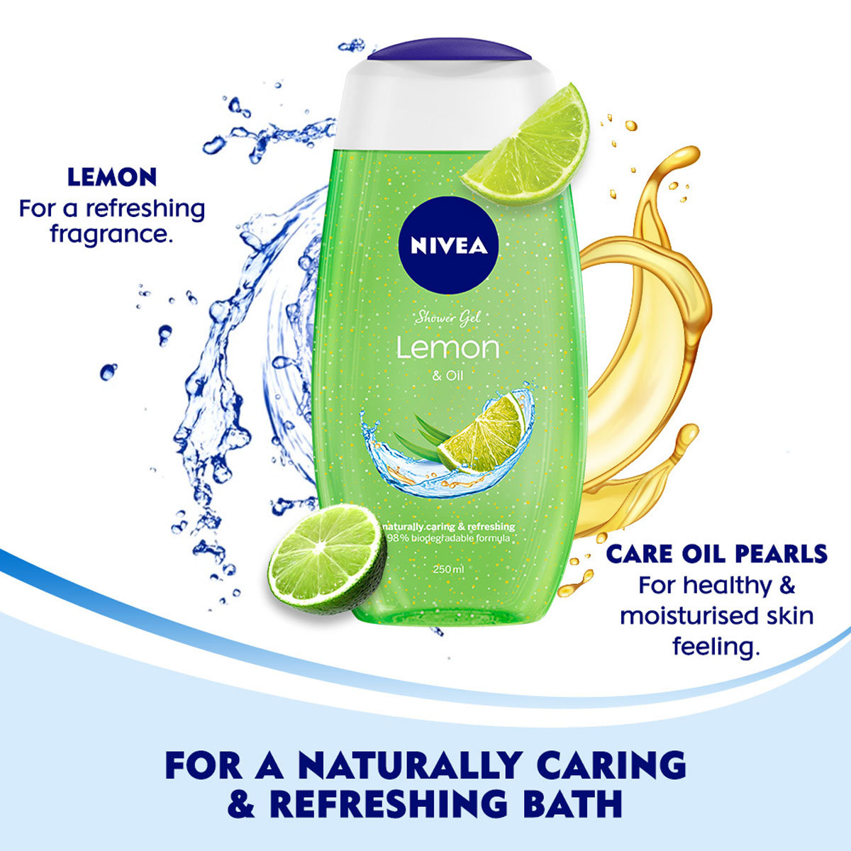 Nivea Lemon & Oil Shower Gel 250 ml | Care Oil Pearls With Lemon Fragrance | Long Lasting Moisturization | Gentle Body Cleanser, Pack of 1 Nivea Lemon & Oil Shower Gel 250 ml | Care Oil Pearls With Lemon Fragrance | Long Lasting Moisturization | Gentle Body Cleanser, Pack of 1