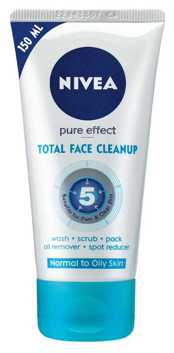 Nivea Pure Effect Total Face Cleanup Face Wash for Normal to Oily Skin, 150 ml, Pack of 1 Nivea Pure Effect Total Face Cleanup Face Wash for Normal to Oily Skin, 150 ml, Pack of 1
