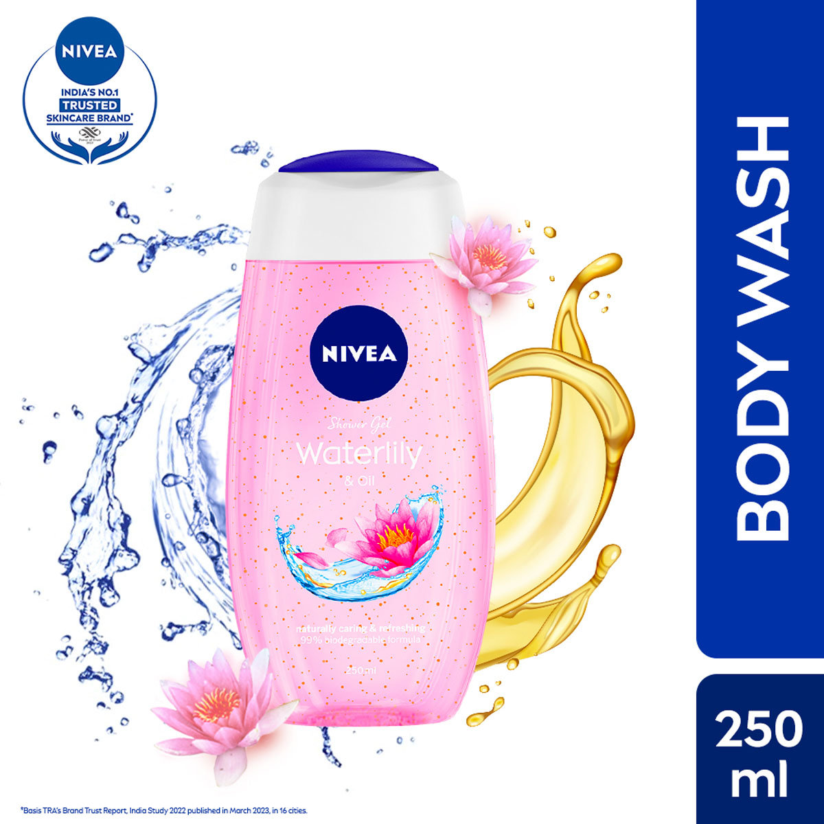 Nivea Waterlily & Oil Shower Gel 250 ml | Care Oil Pearls With Waterlily Fragrance | Cleanses & Moisturises Skin, Pack of 1 Nivea Waterlily & Oil Shower Gel 250 ml | Care Oil Pearls With Waterlily Fragrance | Cleanses & Moisturises Skin, Pack of 1