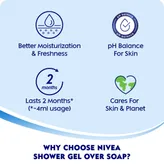 Nivea Waterlily &amp; Oil Shower Gel 250 ml | Care Oil Pearls With Waterlily Fragrance | Cleanses &amp; Moisturises Skin, Pack of 1