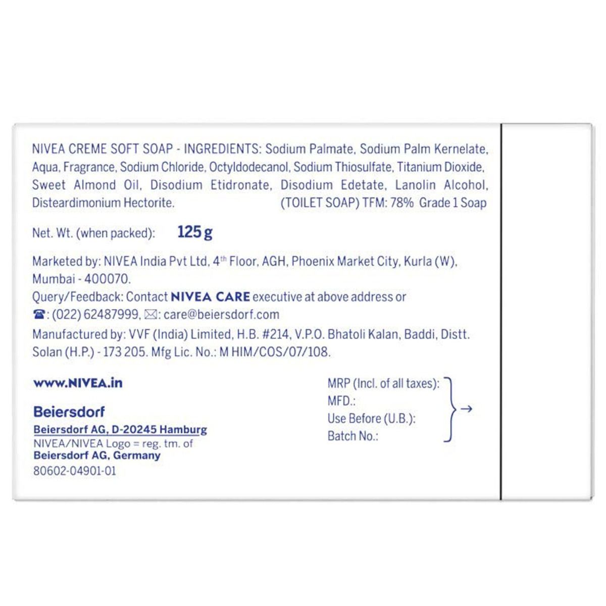 Nivea Creme Soft Soap, 500 gm (4 x 125 gm) Price, Uses, Side Effects