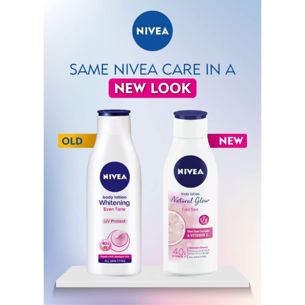 Nivea Natural Glow Even Tone Moisturising Body Lotion 200 ml | With Camu Camu & Acerola Cherry | 40 X Vitamin C | Moisturises Skin | With Uv Filters For UV Protection | For All Skin Types, Pack of 1 Nivea Natural Glow Even Tone Moisturising Body Lotion 200 ml | With Camu Camu & Acerola Cherry | 40 X Vitamin C | Moisturises Skin | With Uv Filters For UV Protection | For All Skin Types, Pack of 1
