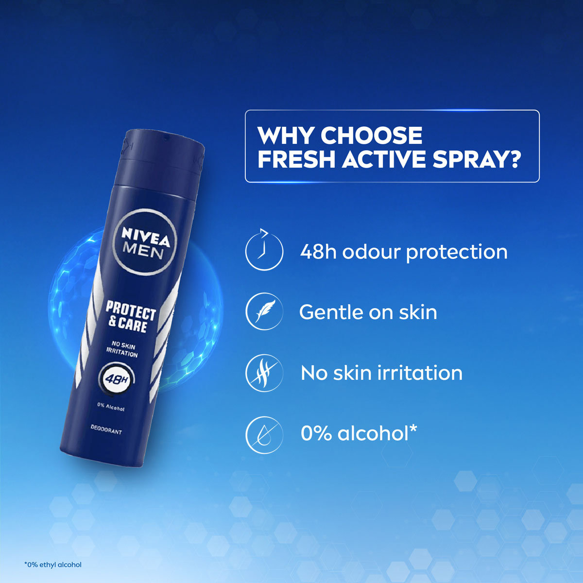 Nivea Men Protect & Care Deodorant Spray, 150 ml, Pack of 1 Nivea Men Protect & Care Deodorant Spray, 150 ml, Pack of 1