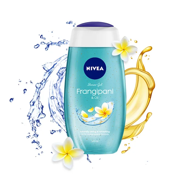Nivea Frangipani &amp; Oil Shower Gel 250 ml | Care Oil Pearls With Frangipani Flower Extract | Cleanses &amp; Moisturises Skin, Pack of 1