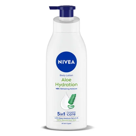 Nivea Aloe Hydration Moisturising Body Lotion 400 ml | 100% Natural Aloe Vera | With Deep Moisture Serum | Refreshing Hydration | 48 Hrs Of Moisturization | Non Sticky | For All Skin Type
