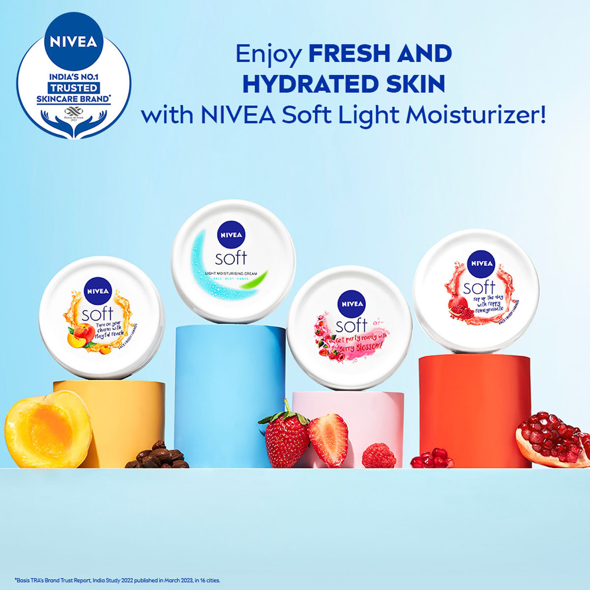 Nivea Soft Berry Blossom Cream 100 ml | Vitamin E, Jojoba Oil With Berry Blossom Scent | Instant Hydration | For Soft, Supple Skin | Face, Hands, Body All Purpose Cream | All Season Cream | Non Greasy | For All Skin Type, Pack of 1 Nivea Soft Berry Blossom Cream 100 ml | Vitamin E, Jojoba Oil With Berry Blossom Scent | Instant Hydration | For Soft, Supple Skin | Face, Hands, Body All Purpose Cream | All Season Cream | Non Greasy | For All Skin Type, Pack of 1