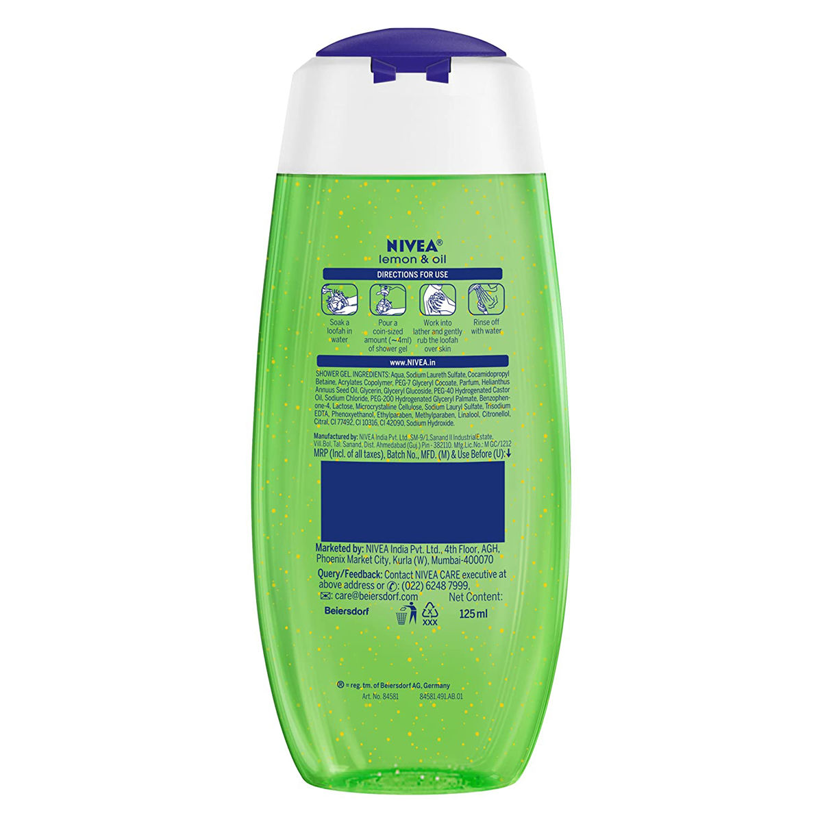 Nivea Lemon & Oil Shower Gel, 125 ml Price, Uses, Side Effects, Composition Apollo Pharmacy