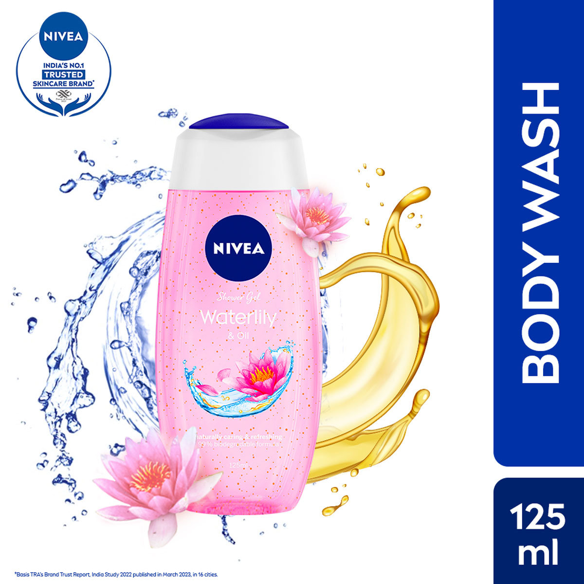 Nivea Waterlily & Oil Shower Gel 125 ml | Care Oil Pearls With Waterlily Fragrance | Cleanses & Moisturises Skin, Pack of 1 Nivea Waterlily & Oil Shower Gel 125 ml | Care Oil Pearls With Waterlily Fragrance | Cleanses & Moisturises Skin, Pack of 1
