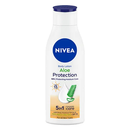 Nivea Aloe Protection SPF 15 Moisturising Body Lotion for All Skin Types, 200 ml