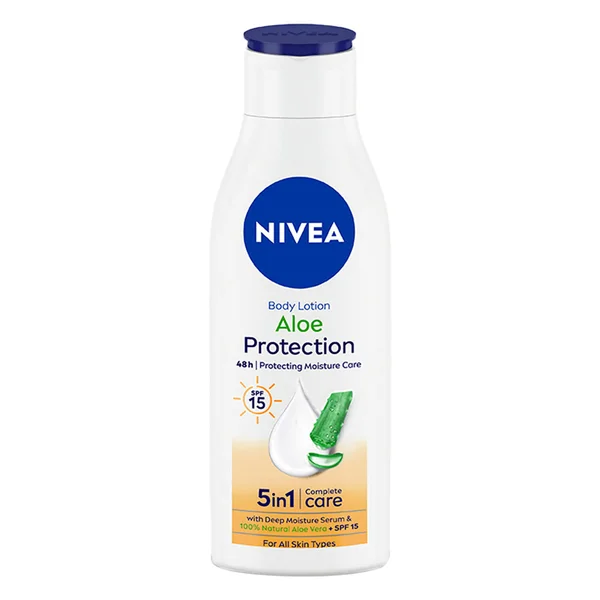 Nivea Aloe Protection SPF 15 Moisturising Body Lotion for All Skin Types, 200 ml, Pack of 1