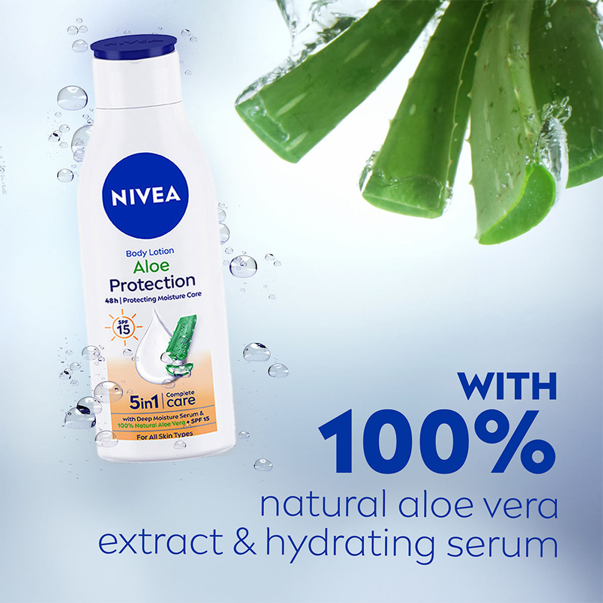 Nivea Aloe Protection SPF 15 Moisturising Body Lotion for All Skin Types, 200 ml, Pack of 1 Nivea Aloe Protection SPF 15 Moisturising Body Lotion for All Skin Types, 200 ml, Pack of 1
