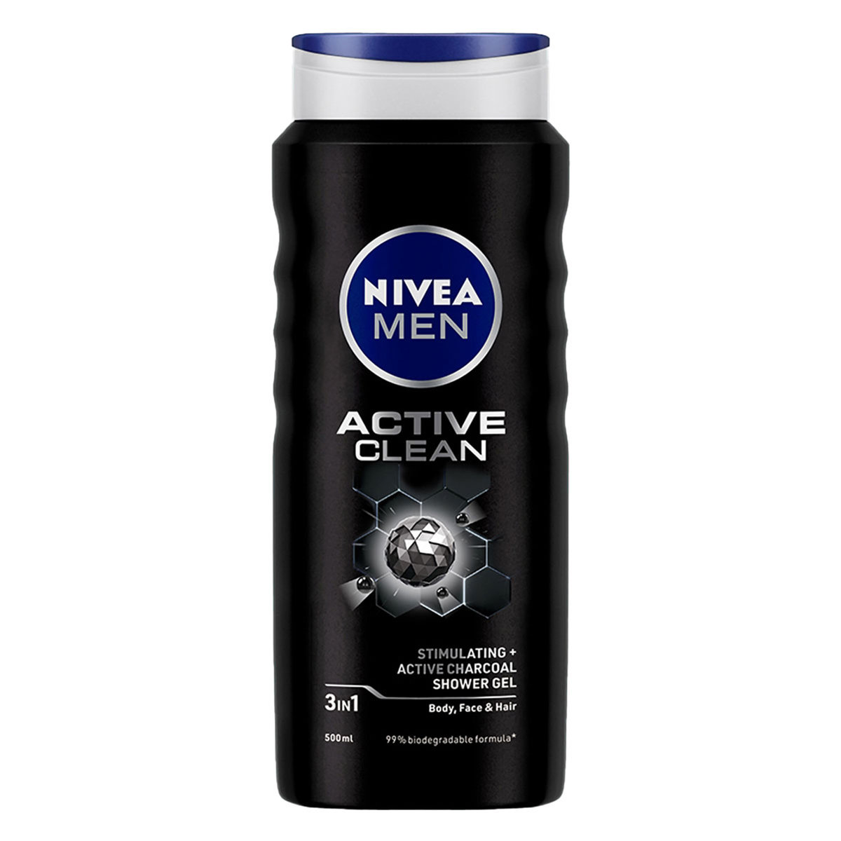 Nivea Men Active Clean Shower Gel 500 ml | Active Charcoal | Deep & Gentle Cleansing | Shower gel For Face, Body & Hair | For All hair Type | For All Skin Type, Pack of 1 Nivea Men Active Clean Shower Gel 500 ml | Active Charcoal | Deep & Gentle Cleansing | Shower gel For Face, Body & Hair | For All hair Type | For All Skin Type, Pack of 1