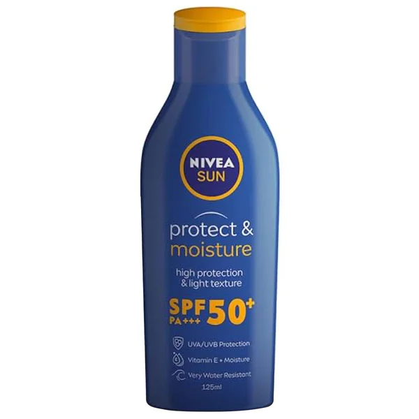 Nivea Sun Protect &amp; Moisture SPF 50+ PA+++ Lotion, 125 ml, Pack of 1