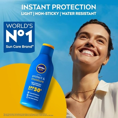 Nivea Sun Protect &amp; Moisture SPF 50+ PA+++ Lotion, 125 ml, Pack of 1