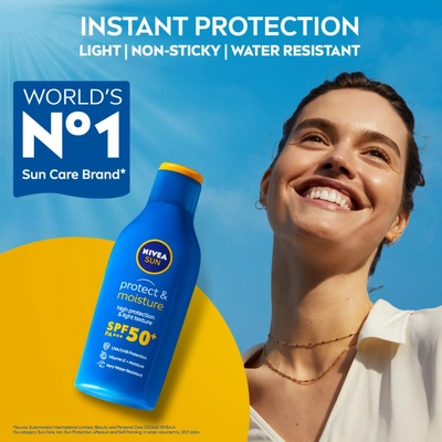 Nivea Sun Protect &amp; Moisture SPF 50+ PA+++ Lotion, 75 ml, Pack of 1