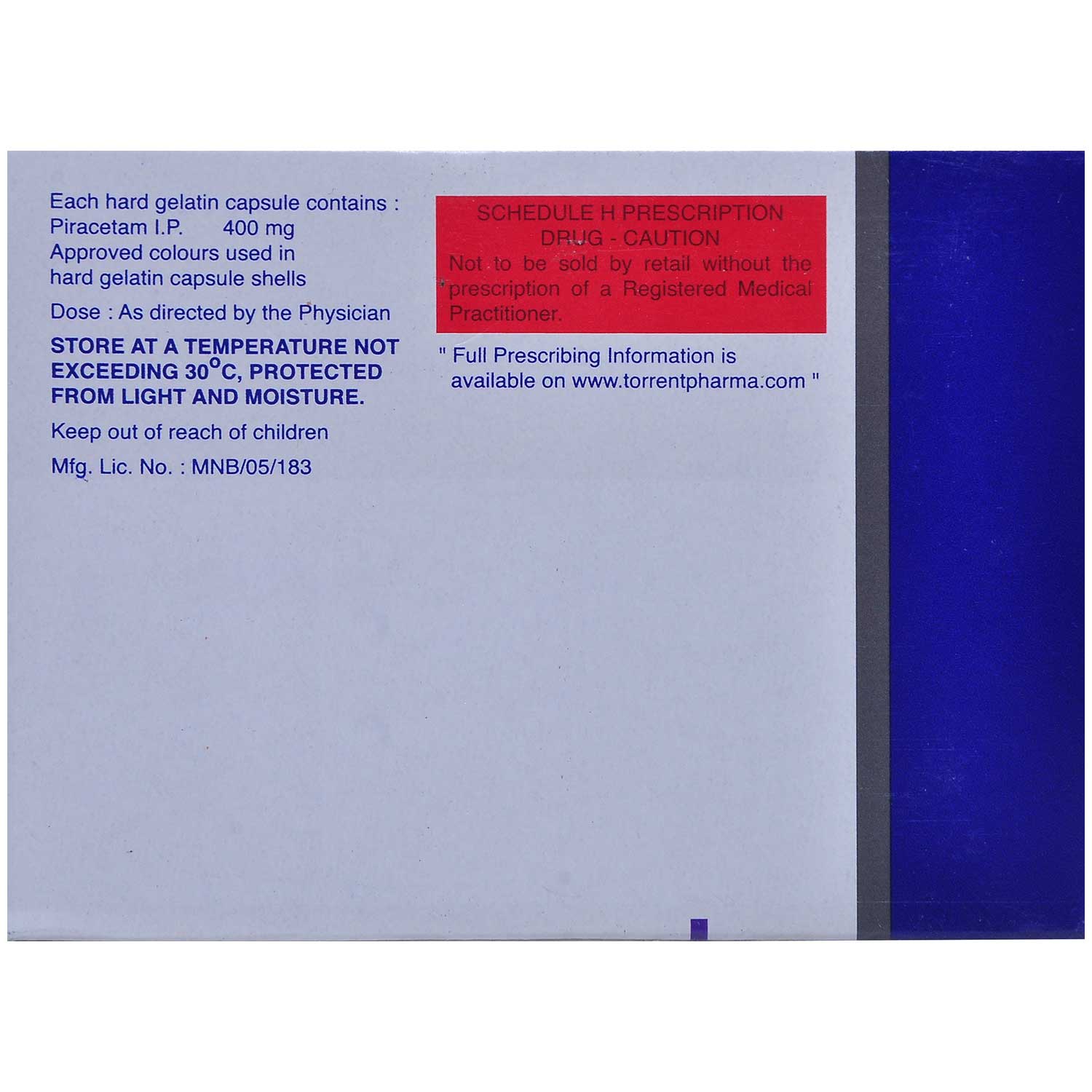 Normabrain 400 mg Capsule 10's, Pack of 10 CAPSULES Normabrain 400 mg Capsule 10's, Pack of 10 CAPSULES