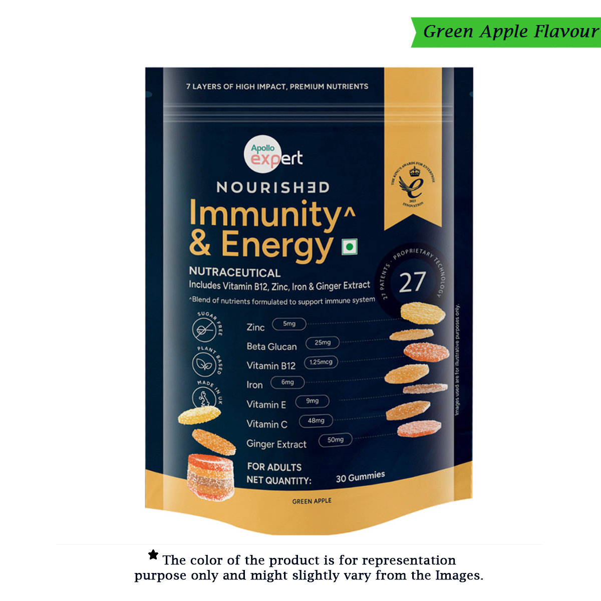 Apollo Expert Nourished Immunity & Energy Gummies, 30 Count, Pack of 1 Apollo Expert Nourished Immunity & Energy Gummies, 30 Count, Pack of 1