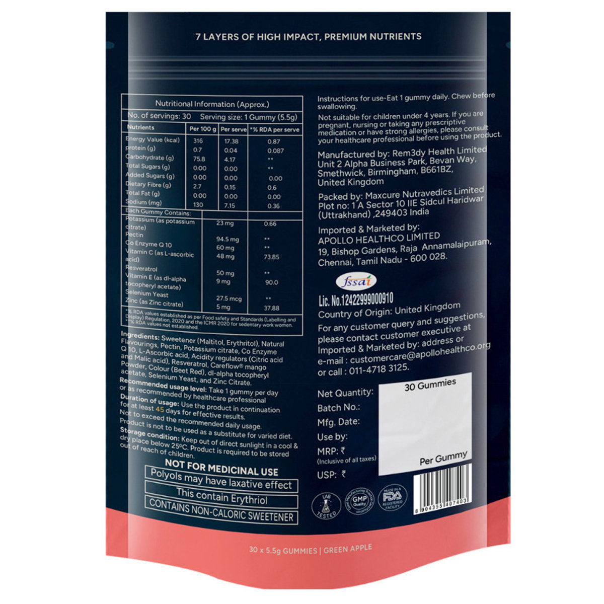 Apollo Expert Nourished Beauty Gummies, 30 Count, Pack of 1 Apollo Expert Nourished Beauty Gummies, 30 Count, Pack of 1