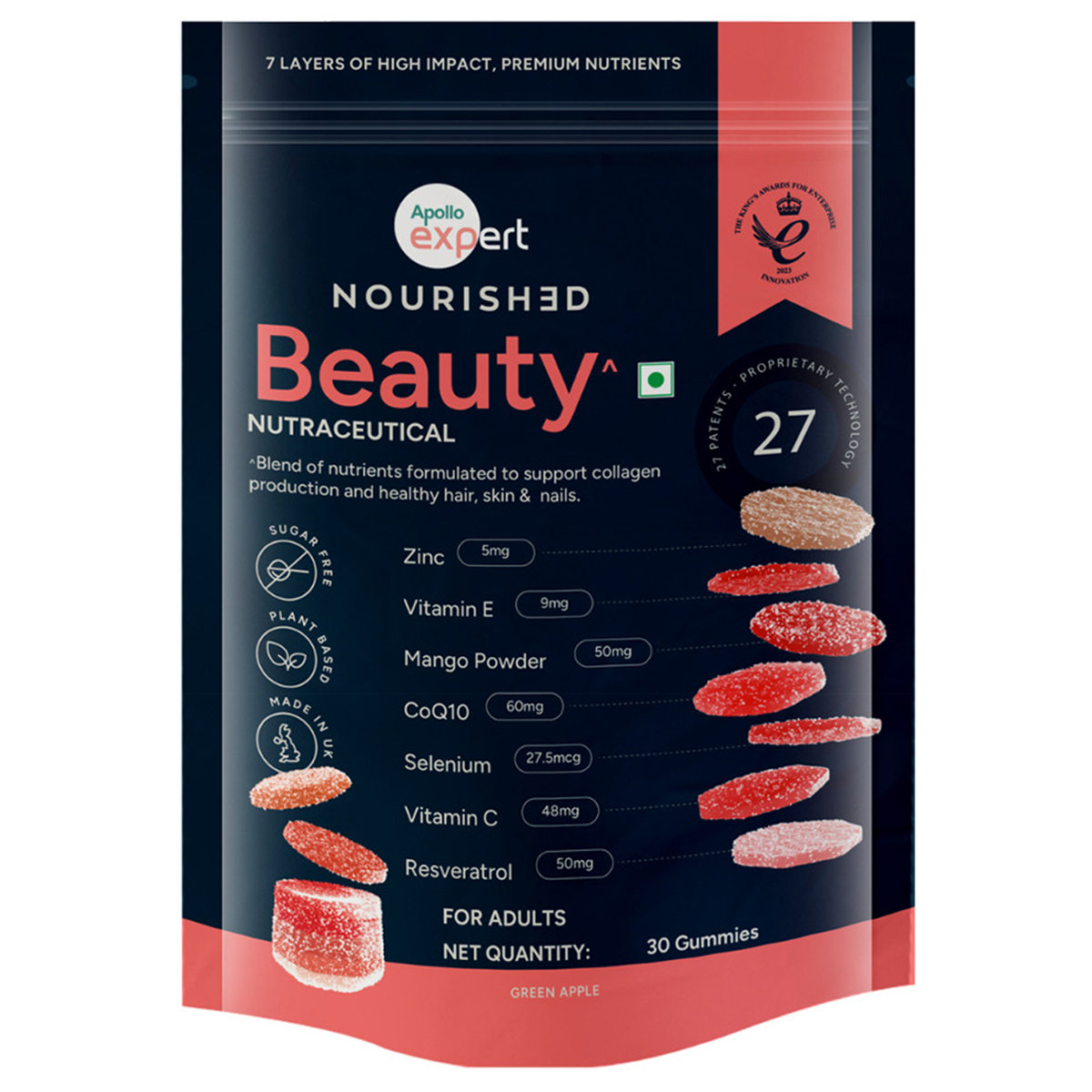 Apollo Expert Nourished Beauty Gummies, 30 Count, Pack of 1 Apollo Expert Nourished Beauty Gummies, 30 Count, Pack of 1