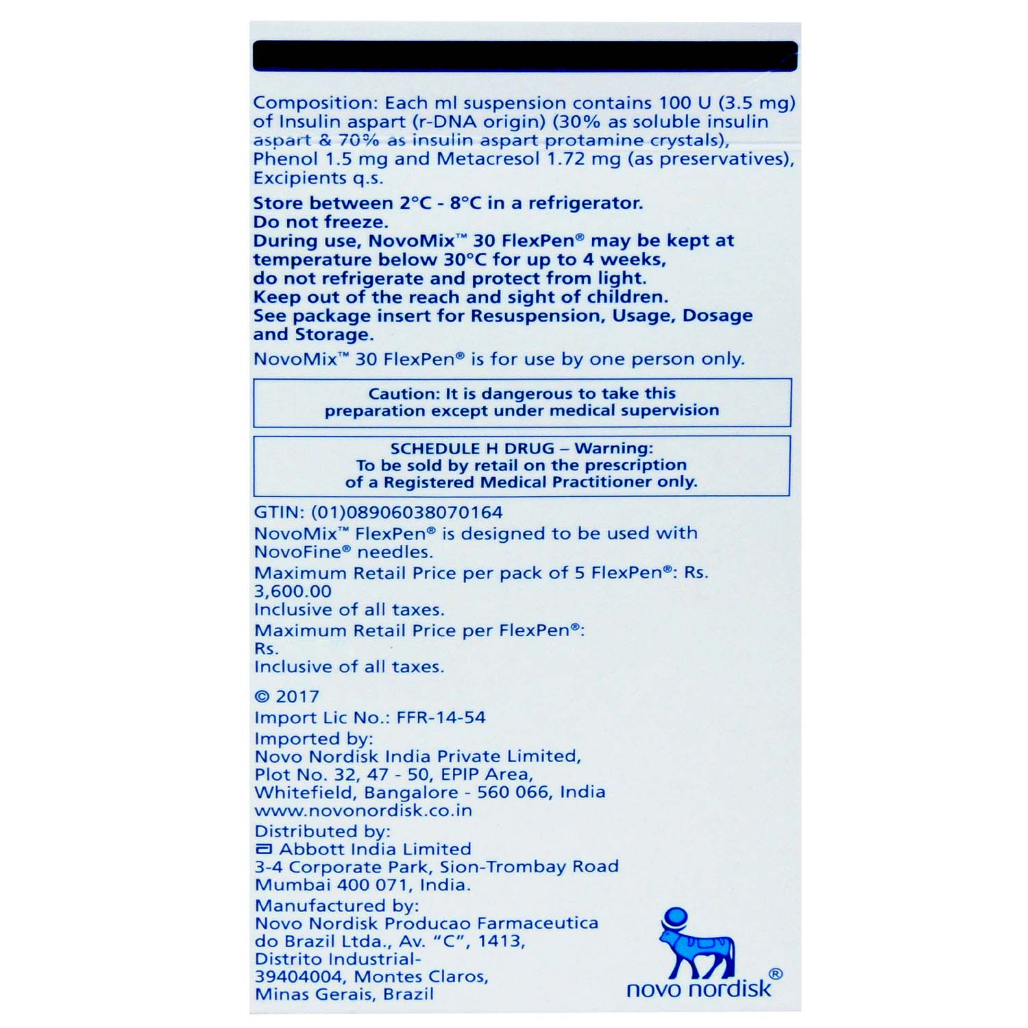 Novomix 30 100IU/ml Flexpen 3 ml, Pack of 1 Novomix 30 100IU/ml Flexpen 3 ml, Pack of 1