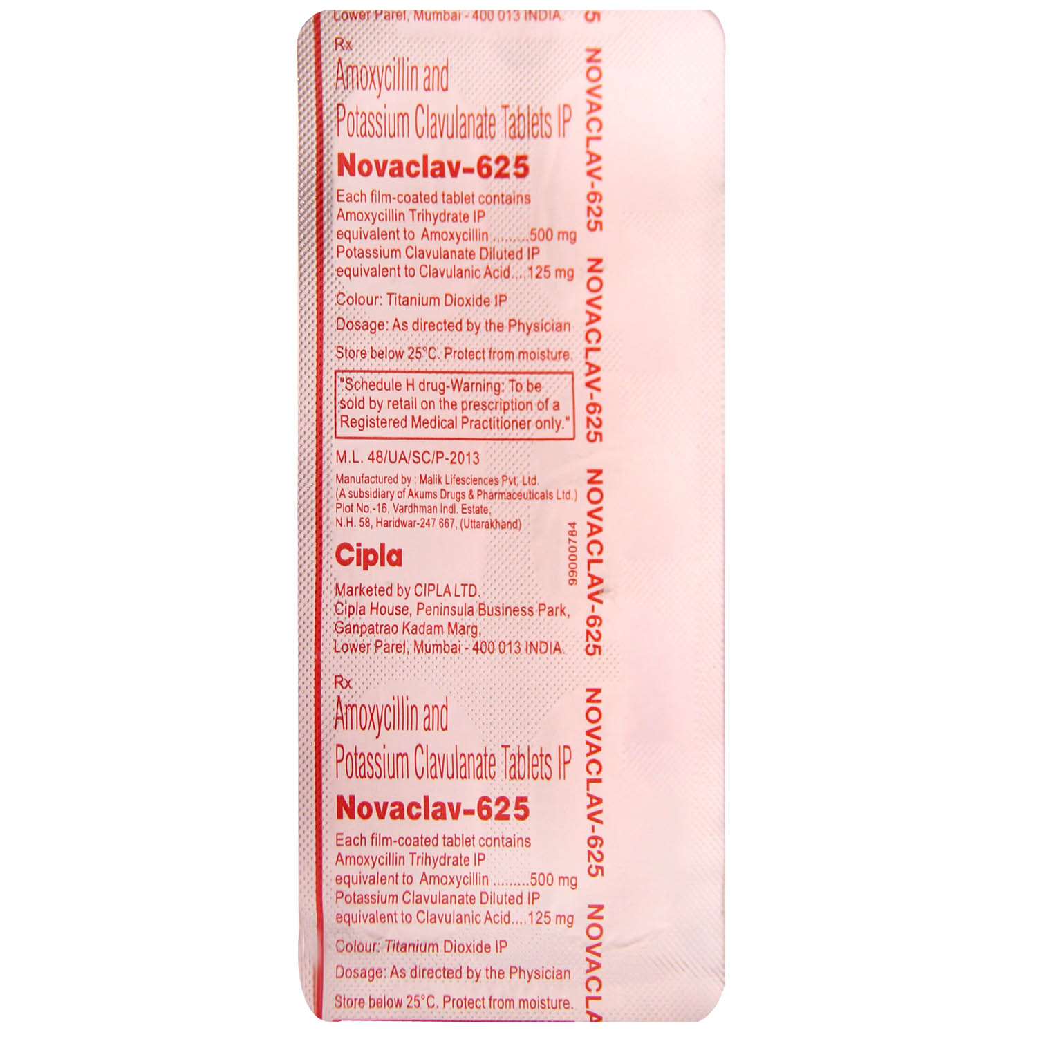 Novaclav-625 Tablet 6's, Pack of 6 TABLETS Novaclav-625 Tablet 6's, Pack of 6 TABLETS