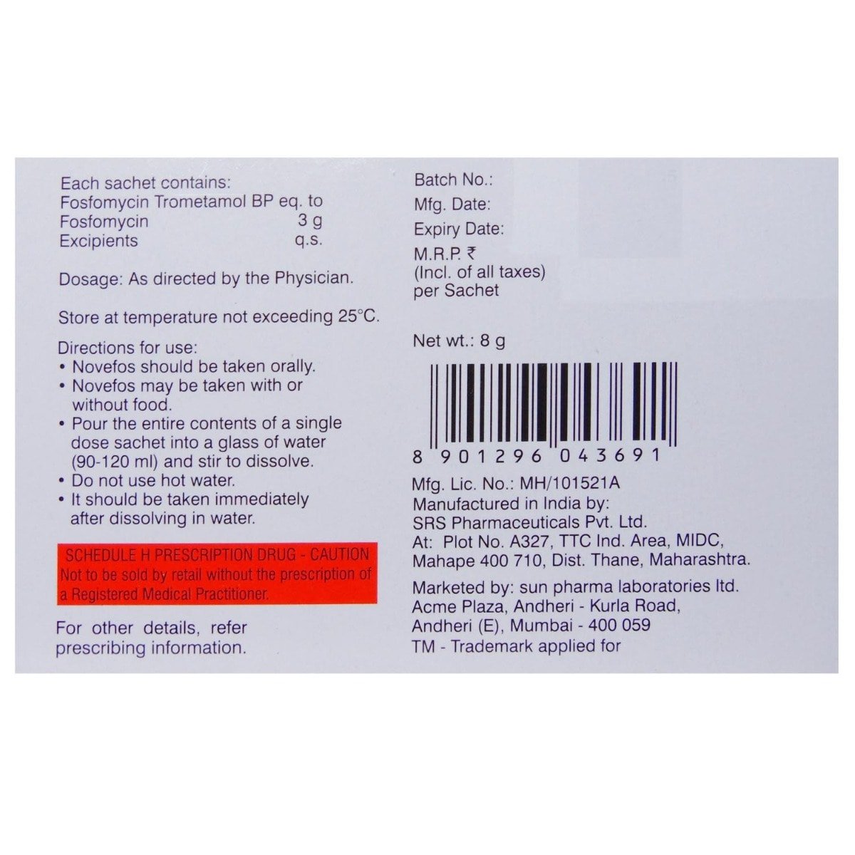 Novefos Powder 8 gm, Pack of 1 Powder Novefos Powder 8 gm, Pack of 1 Powder