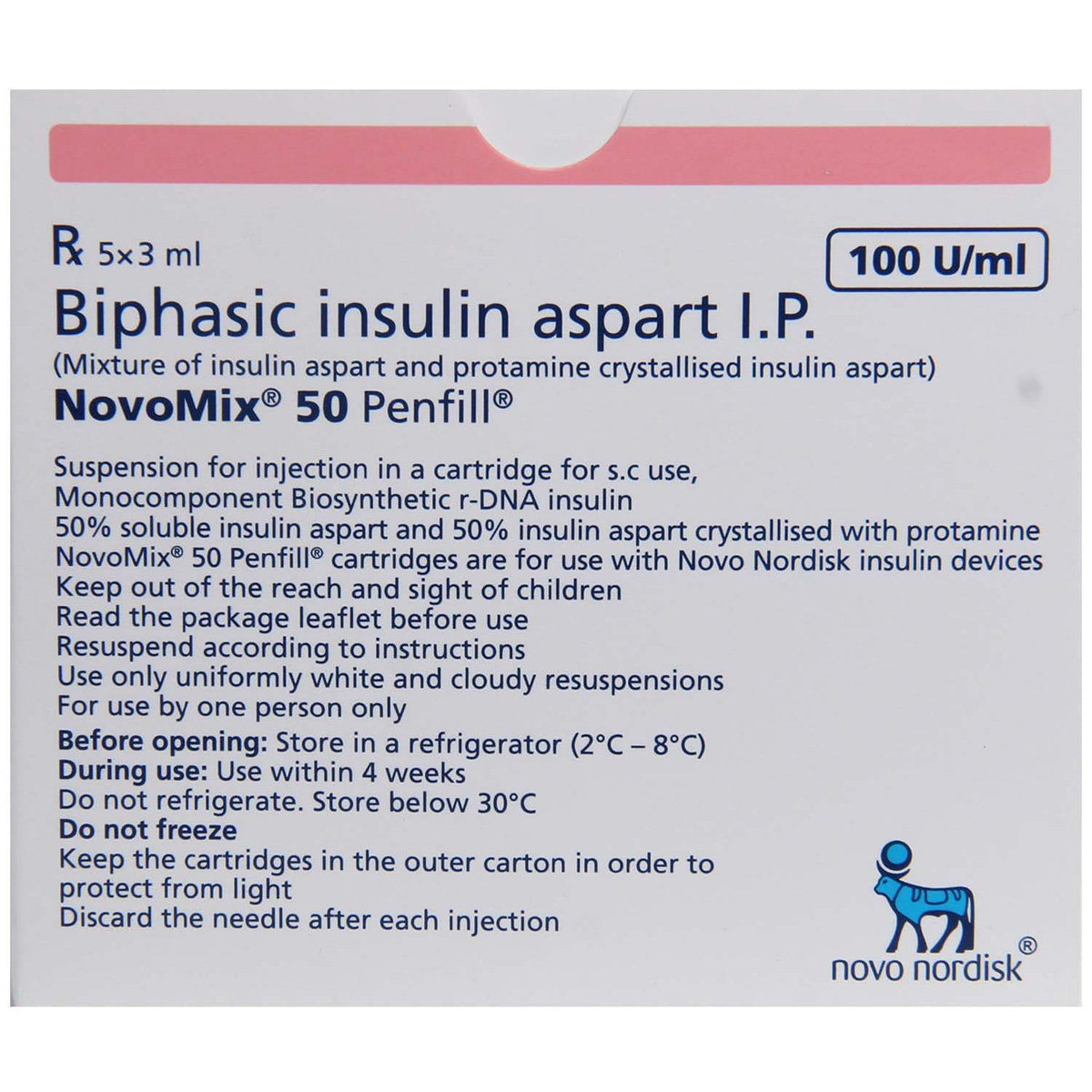 Novomix 50 100IU/ml Penfill 3ml, Pack of 1 Novomix 50 100IU/ml Penfill 3ml, Pack of 1