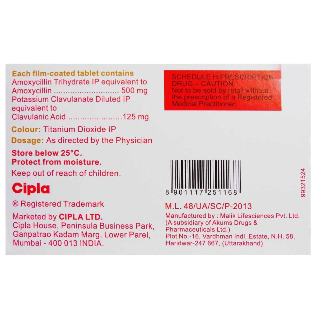 Novaclav-625 Tablet 10's, Pack of 10 TabletS Novaclav-625 Tablet 10's, Pack of 10 TabletS