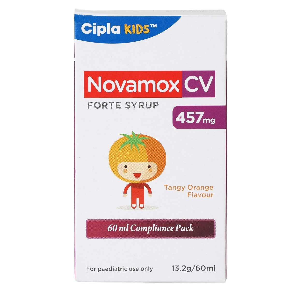 Novamox CV Forte 457 mg Tangy Orange Syrup 60 ml, Pack of 1 Syrup Novamox CV Forte 457 mg Tangy Orange Syrup 60 ml, Pack of 1 Syrup