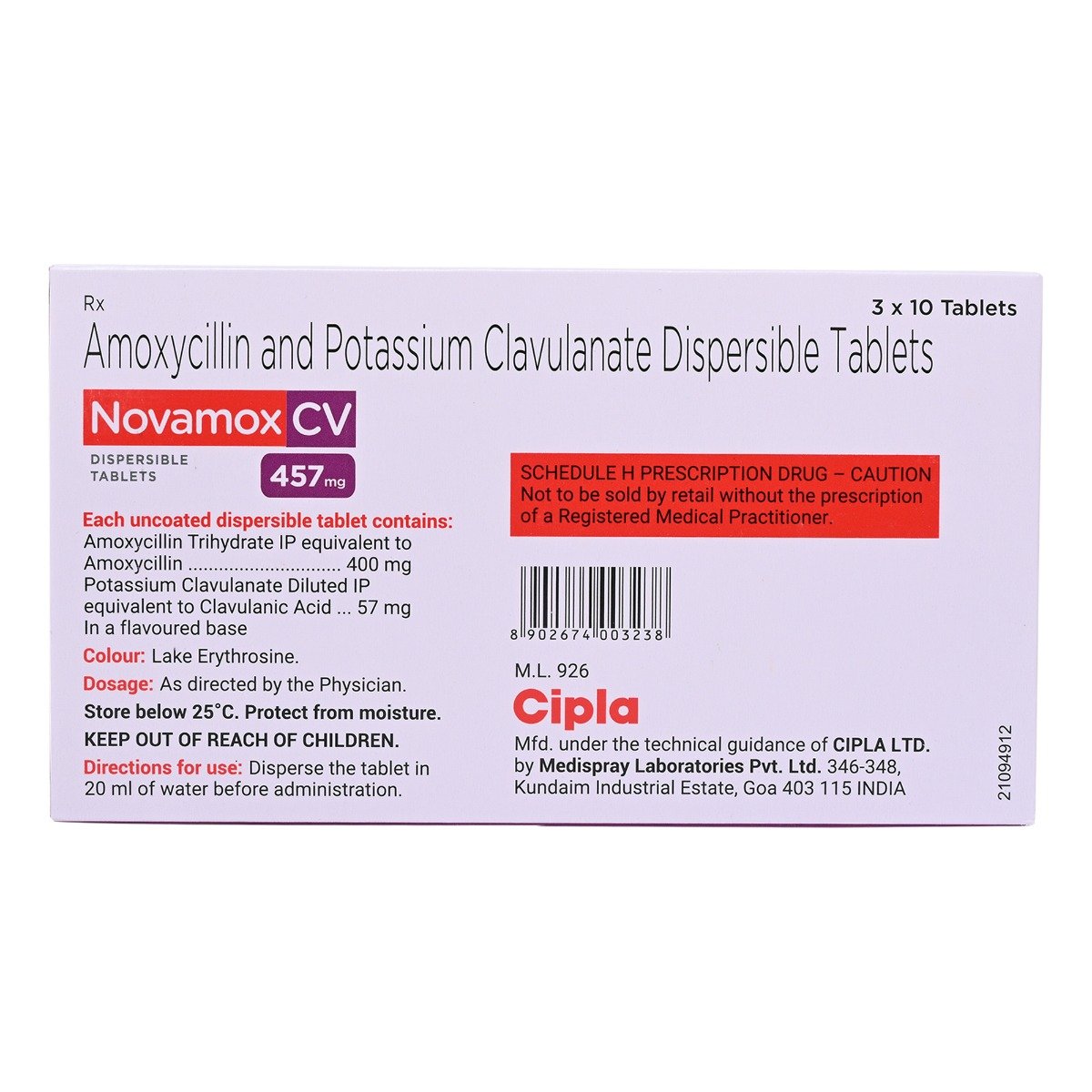 Novamox CV 457 Tangy Orange DT Tablet 10's, Pack of 10 TabletS Novamox CV 457 Tangy Orange DT Tablet 10's, Pack of 10 TabletS