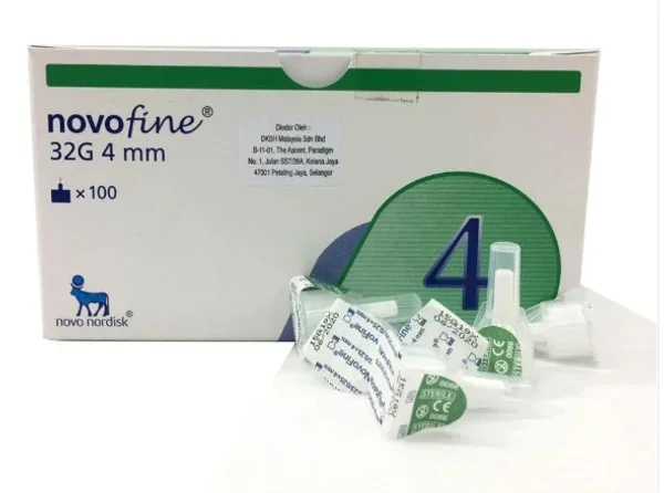 Novofine Hypodermic Needles 32G 4mm, 100 Count
