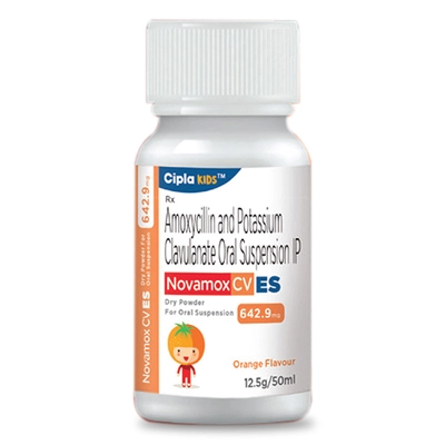 Novamox CV ES Orange paediatric Oral Suspension 50 ml, Pack of 1 ORAL SUSPENSION