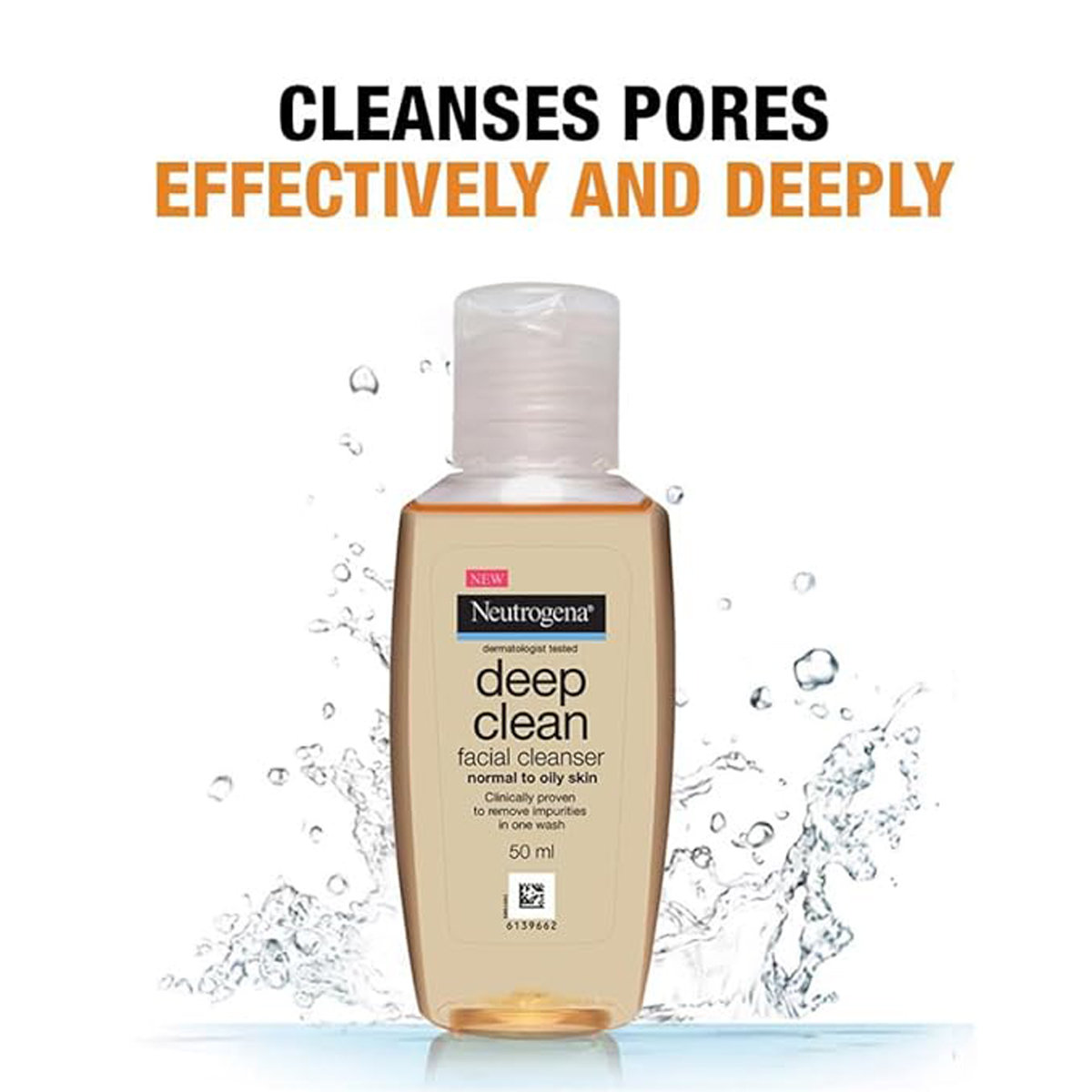Neutrogena Deep Clean Facial Cleanser 50 gm | Deeply Cleanses | Improves Complexion | For Normal to Oily Skin, Pack of 1 Neutrogena Deep Clean Facial Cleanser 50 gm | Deeply Cleanses | Improves Complexion | For Normal to Oily Skin, Pack of 1