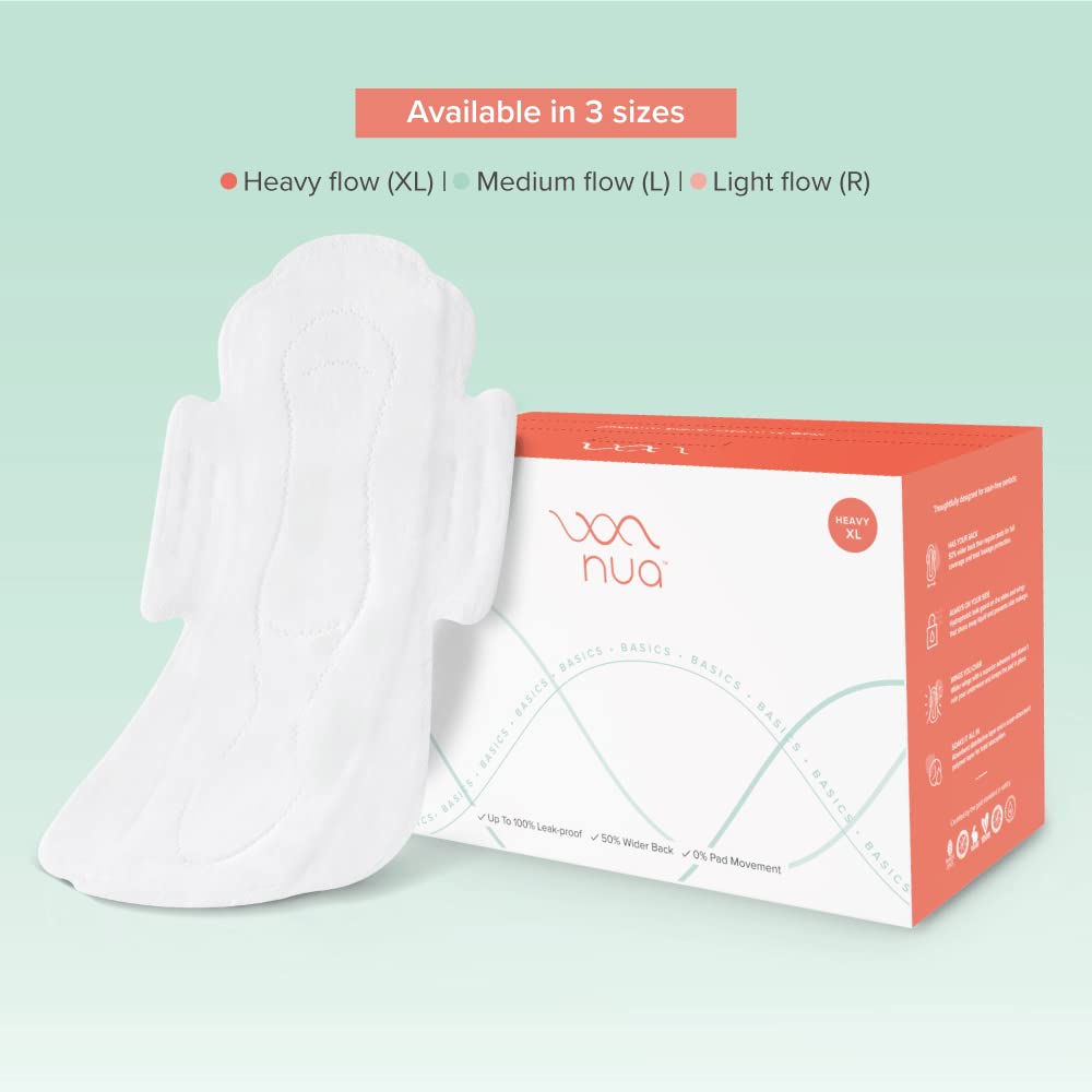 Nua Basics Ultra Thin Sanitary Pads without Disposable Covers Large, 30
