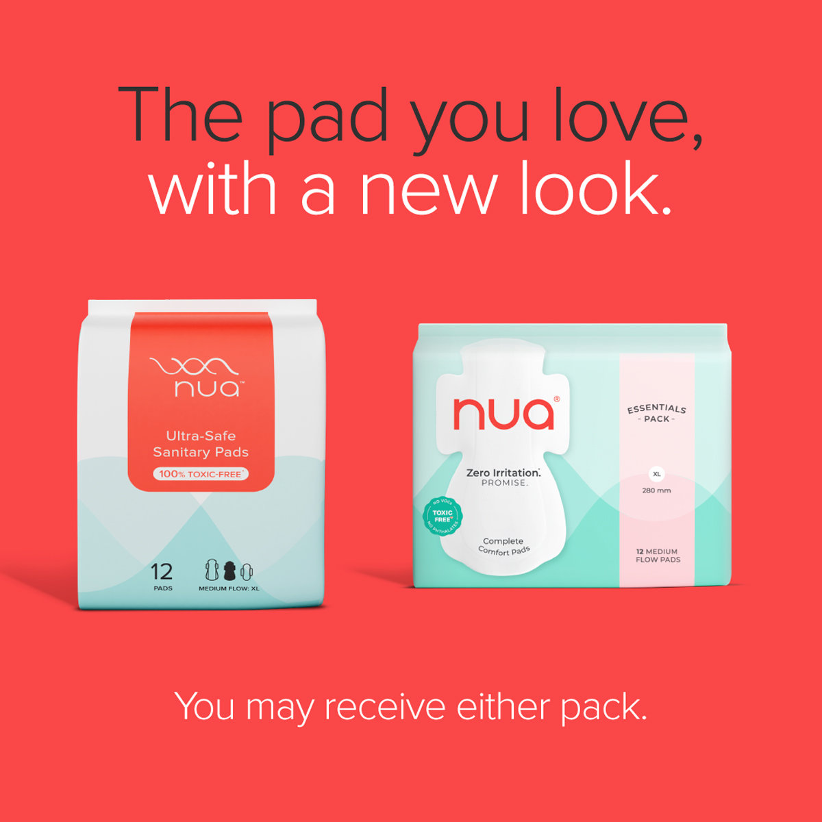 Nua Ultra-Safe Medium Flow Sanitary Pads XL for Women, 12 Count, Pack of 1 Nua Ultra-Safe Medium Flow Sanitary Pads XL for Women, 12 Count, Pack of 1