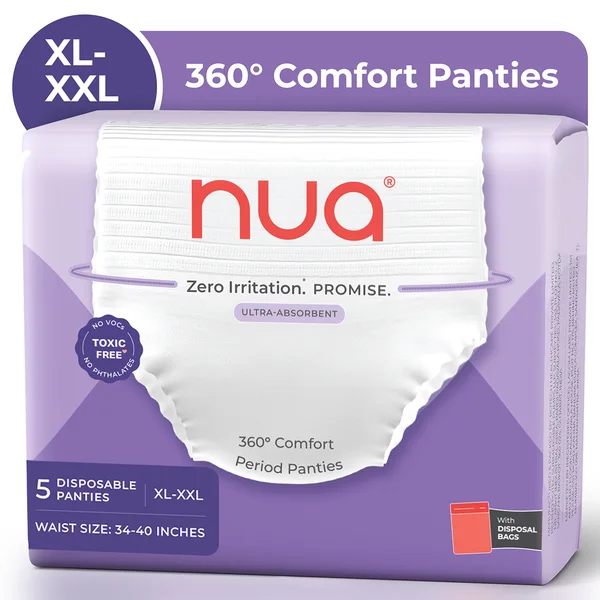 Nua Overnight Period Panties XL-XXL, 5 Count, Pack of 1