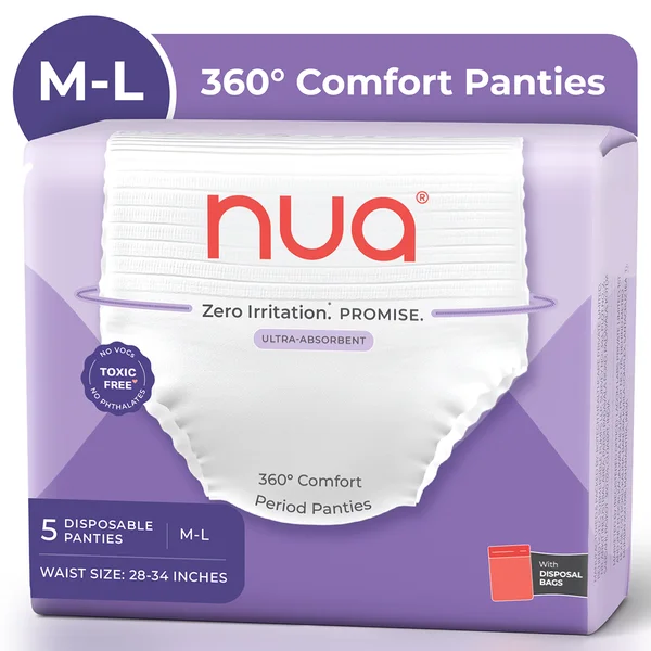 Nua Overnight Period Panties M-L, 5 Count, Pack of 1