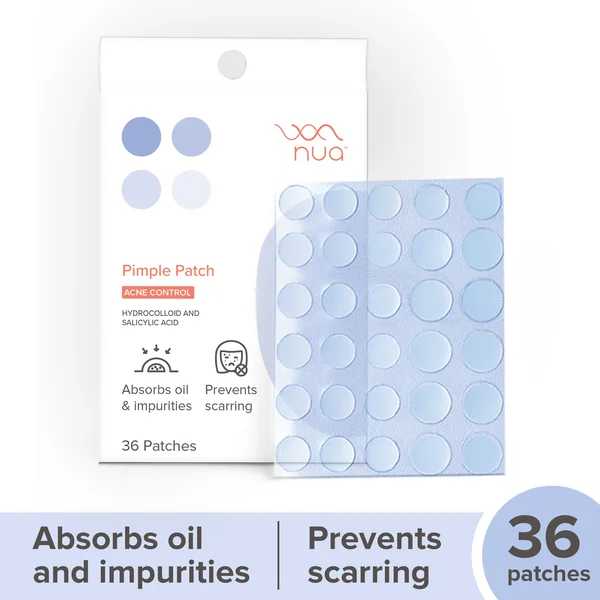 Nua Acne Cotrol Pimple Hydrocolloid and Salicylic Acid Patches, 36 Count, Pack of 1