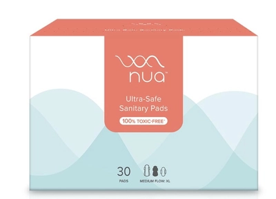 Nua Ultra-Safe Sanitary Pads XL, 30 Count, Pack of 1