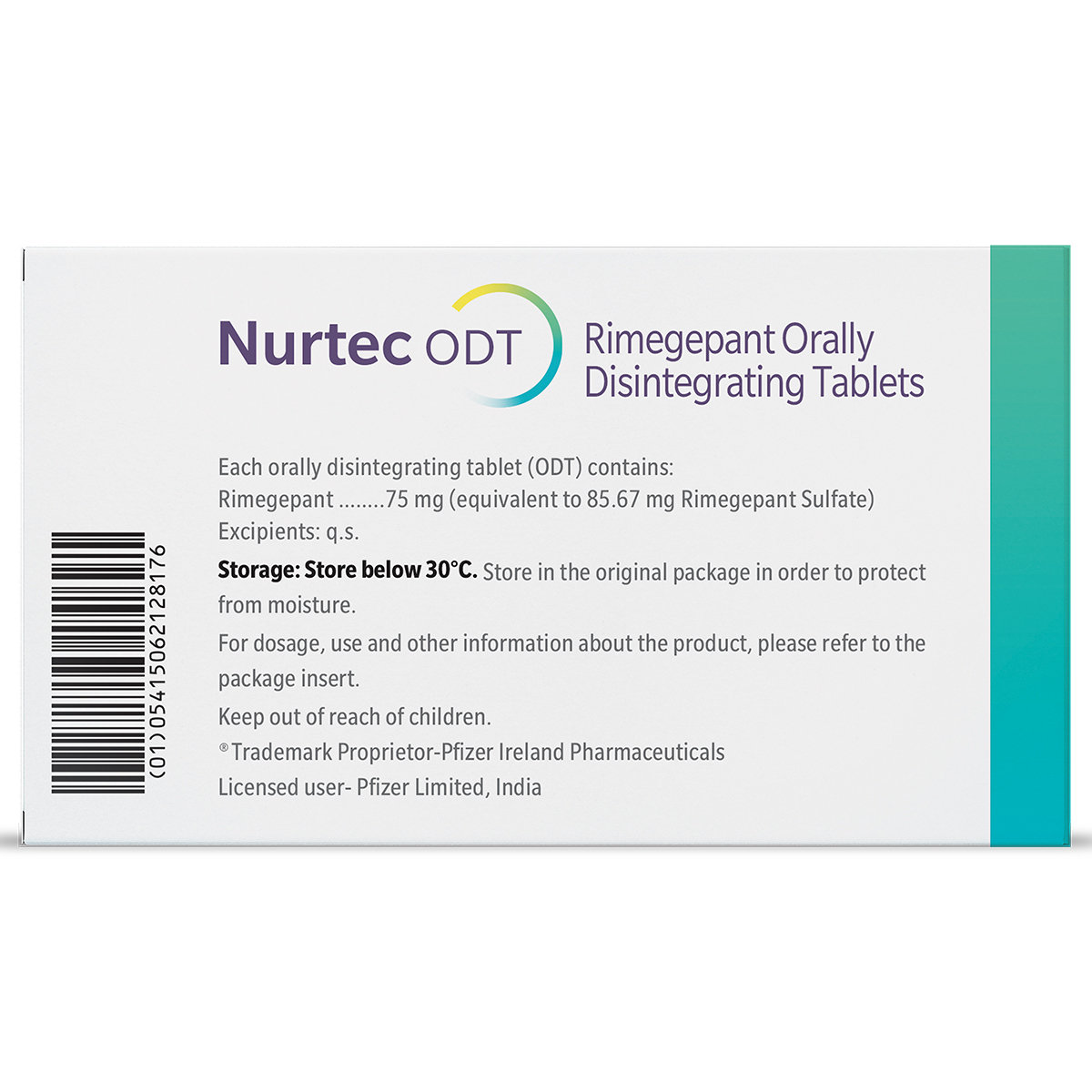 Nurtec ODT 75 mg Tablet 2's, Pack of 2 Nurtec ODT 75 mg Tablet 2's, Pack of 2