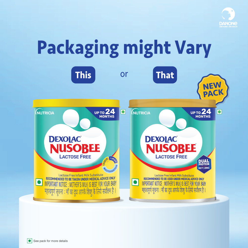 Dexolac Nusobee Lactose Free Infant Milk Substitute Up to 24 Months Powder, 400 gm Tin, Pack of 1 Dexolac Nusobee Lactose Free Infant Milk Substitute Up to 24 Months Powder, 400 gm Tin, Pack of 1