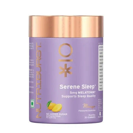 Nutriburst Serene Sleep Mango Flavour Gummies, 30 Count