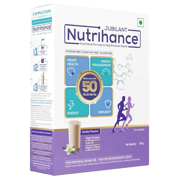 Nutrihance Vanilla Flavour Powder For Adults, 200 gm Refill